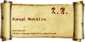 Kanyó Natália névjegykártya